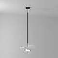 Modern Abstract Pendant Light With Minimalist Black Rod And White Leaf Shaped Shade Design