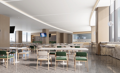 Office Restaurant Hospital Canteen 3d model