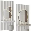 Modern Minimalist Wall Mounted Dressing Table With Irregular Shaped LED Backlit Makeup Mirrors