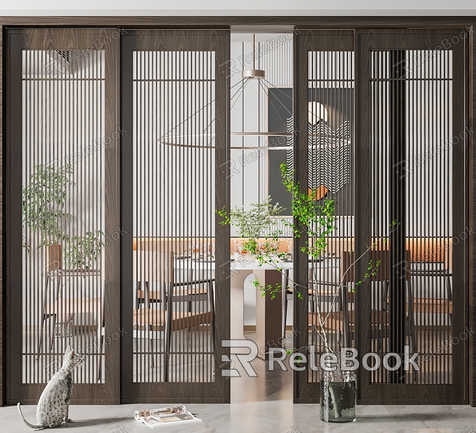 New Chinese-style sliding door model