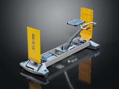 SOFIT Yellow Mechanical Equipment With Metal Frame And Support Panels For Industrial Use 3d model