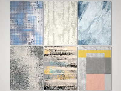 Square Rugs With Various Modern Designs And Different Color Patterns For Home Decoration 3d model