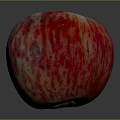 Fresh Red And White Striped Apple With Shiny Surface And Vibrant Color