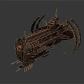 Sci Fi Spaceship Model With Detailed Metallic Structure And Large Ring Components 3d model