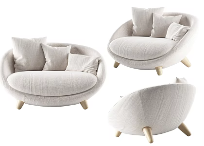 Modern Single Sofa Chair Leisure Chair 3d model