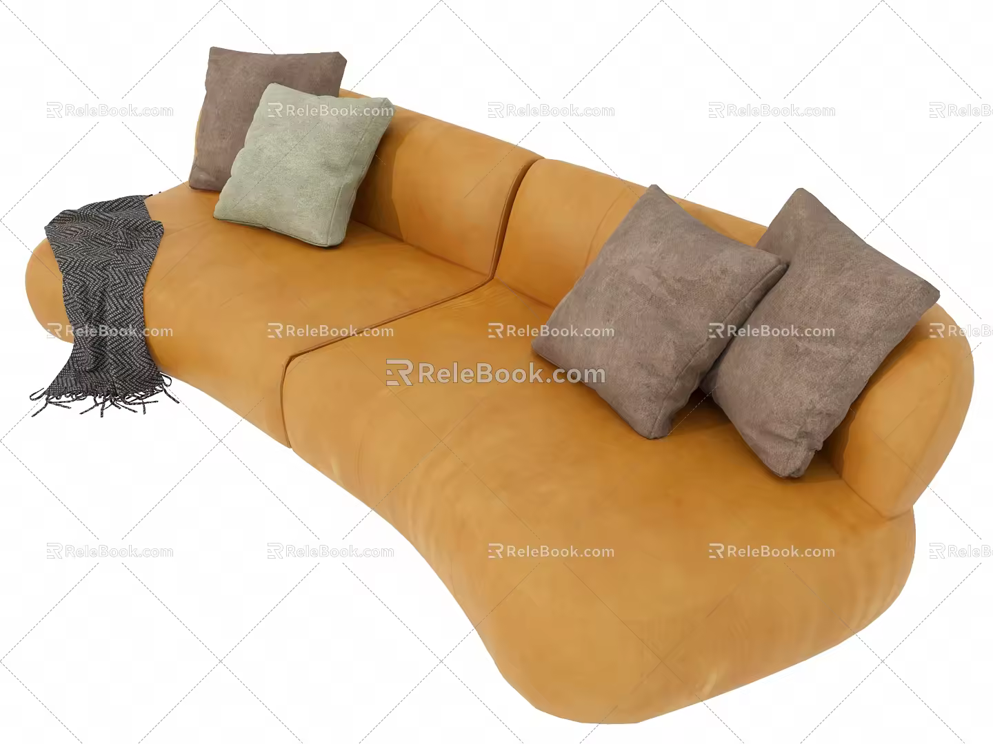modern double sofa sofa 3d model