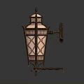 Vintage Decorative Lantern With Intricate Metal Frame And Stained Glass Panels Ornate Details