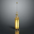 Classic Golden Chandelier With Decorative Hanging Structure And Ornate Design Details