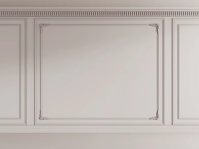 Elegant White Wall Paneling Design With Decorative Frame Trim For Modern Interior Walls 3d model