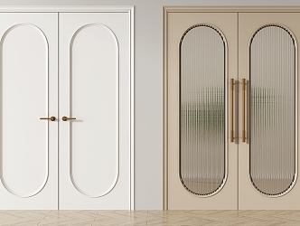 French double door cream double door 3d model