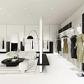 Elegant Minimalist Modern Clothing Store Interior With Women Fashion Mannequins And Cozy Lounge Space
