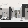Modern Clothing Store Interior With Mannequin Display Racks White Counter Plants And Mirror