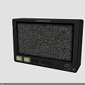Old-fashioned Grundig TV with Static Screen Display Black Exterior and Control Knob