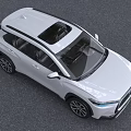 White Toyota SUV Modern Exterior Design Green License Plate Electric Vehicle