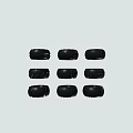Black Rubber Tires With Various Tread Patterns And Different Design Styles 3d model
