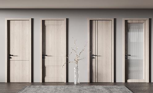 Modern swing door combination 3d model