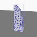 White Carved Decorative Component With Intricate Scroll Patterns For Architectural Decoration 3d model