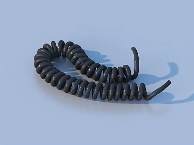Flexible Black Spiral Coiled Household Item For Cable Management And Organization 3d model