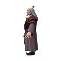 Elderly Man In Traditional Robe With Gray Hair Long Beard And Arms Outstretched
