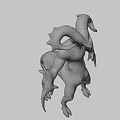 Mythical Monster With Ram Horns Muscular Textured Body Multiple Limbs And Sharp Claws