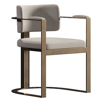 OLIVYA STONE Metallic Fabric Dining Chair 3d model