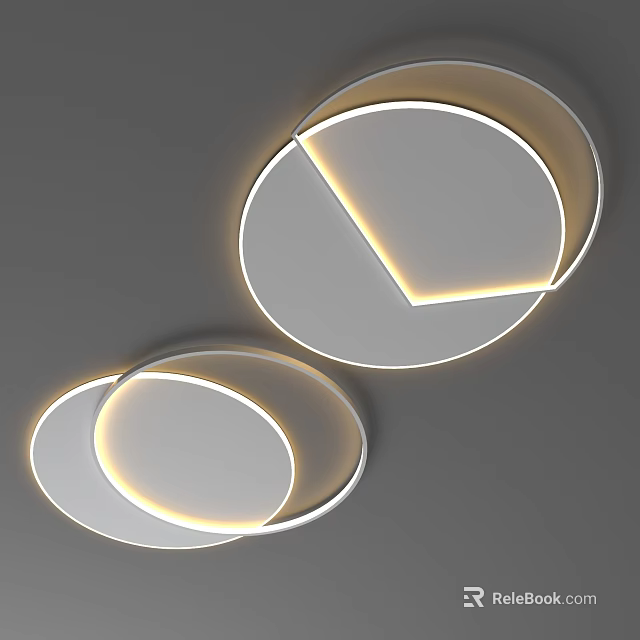Modern Sleek Round Ring Ceiling Light With LED Glow And Contemporary Design 3d model