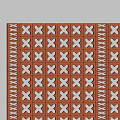 Red Rust Brickwork Screen Wall With Geometric Patterns And Decorative Design 3d model