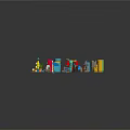 Colorful Decorative Ornament Collection With Mixed Figurines Various Shapes And Home Decor