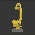Yellow Industrial Robot Arm Featuring Mechanical Structure And Stable Base Design