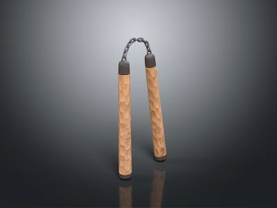 Wooden Nunchaku With Anti Slip Texture And Comfortable Grip For Daily Use 3d model