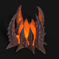 Detailed Glowing Lava Infused Rock Spikes With Fiery Orange Illumination