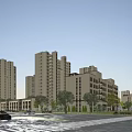 Modern Residential Buildings In Urban Landscape With Roads And Greenery