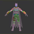 Man Dressed As Batman In Gray And Black Costume With Cape And Utility Belt