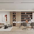 General Manager Office Cabinet Desk Sofa 3d model