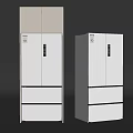 White Modern Refrigerator Freezer With Double Door And Drawer Compartments For Home Kitchen
