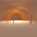 Biennale Line Art Device Color Line Beautiful Chen Ray Beautiful Chen Gradient Line 3d model