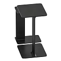 Modern Black Accent Table Design With Two Tiered Surfaces And Sleek Metal Base 3d model