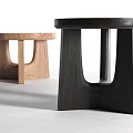 Modern Wooden Stools Featuring Black And Natural Wood Minimalist Design For Home Decor