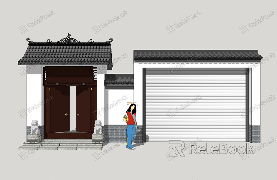 Chinese Gate Patio Door model