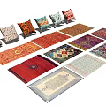 Colorful Square Rugs With Various Patterns And Different Designs For Home Decor 3d model