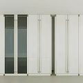 Modern Light Luxury Cream Wardrobe With Glass Doors And Built In Lighting For Bedroom Storage