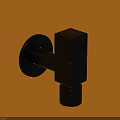 Black Square Modern Faucet With Stylish Design Mounted On Yellow Wall