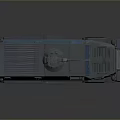 Gray Military Wheeled Tank With Six Wheels Blue Windows Armored Body And Roof Equipment