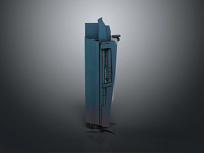 Industrial Mechanical Device With Dark Metallic Finish Vertical Structure Support Base And Control Panel 3d model