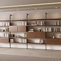 Modern Bookcase With Metal Frame Wooden Shelves Storage Drawers And Decorative Items
