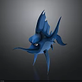 Blue Swordfish Cartoon Character With Long Bill Prominent Fin And Expressive Eyes
