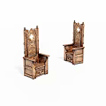 Vintage Wooden Single Chair with Carved Backrest and Circular Decorative Detail for Classic Interior Design