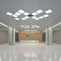 Hospital Emergency Hall Ceiling Light Front Desk 3d model