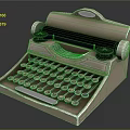 Vintage Typewriter With Beige Body Classic Keyboard And Round Keys
