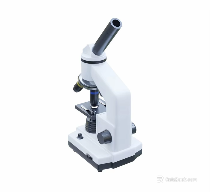 Professional Medical Microscope With Single Eyepiece Adjustable Stage And Stable Base 3d model 